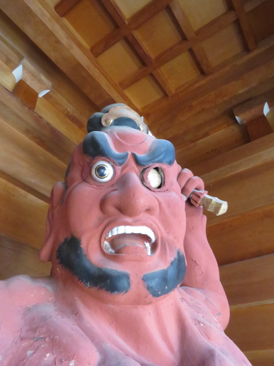 2018年の阿形仁王像（左眼球落下後）